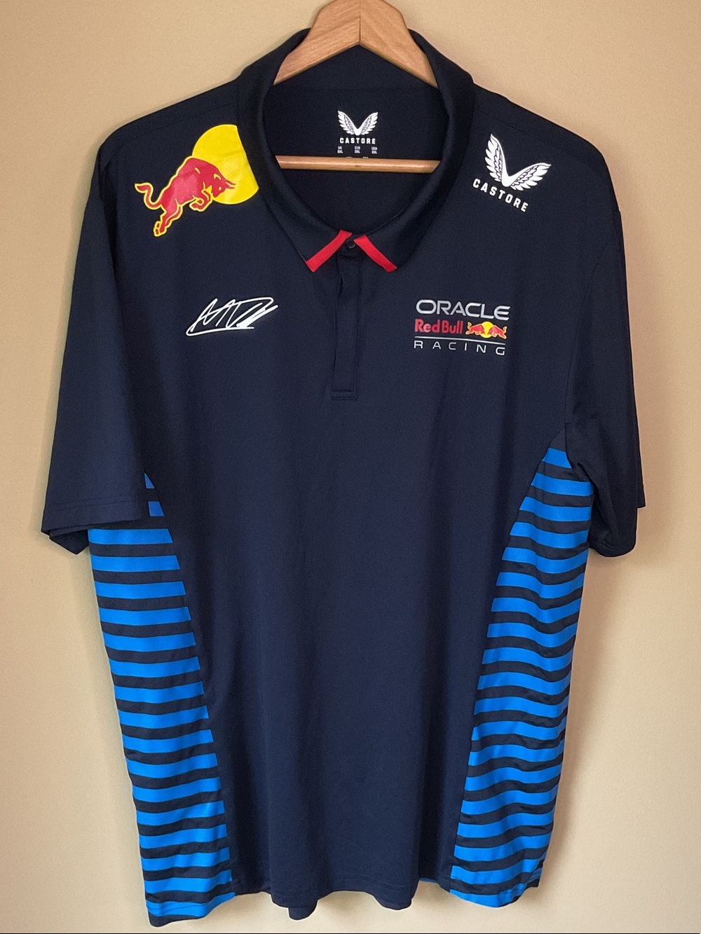 Oracle Red Bull Racing Men's Navy Polo Shirt. Size 3X